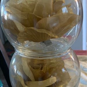 3 glass vases used for centerpieces